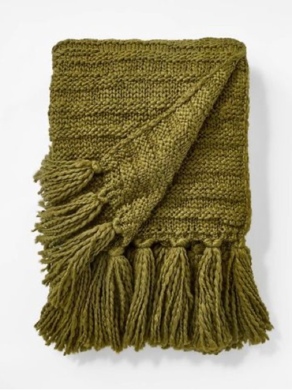 Raised Striped Chunky Knit Throw Blanket Green - Threshold.  New with tag.
